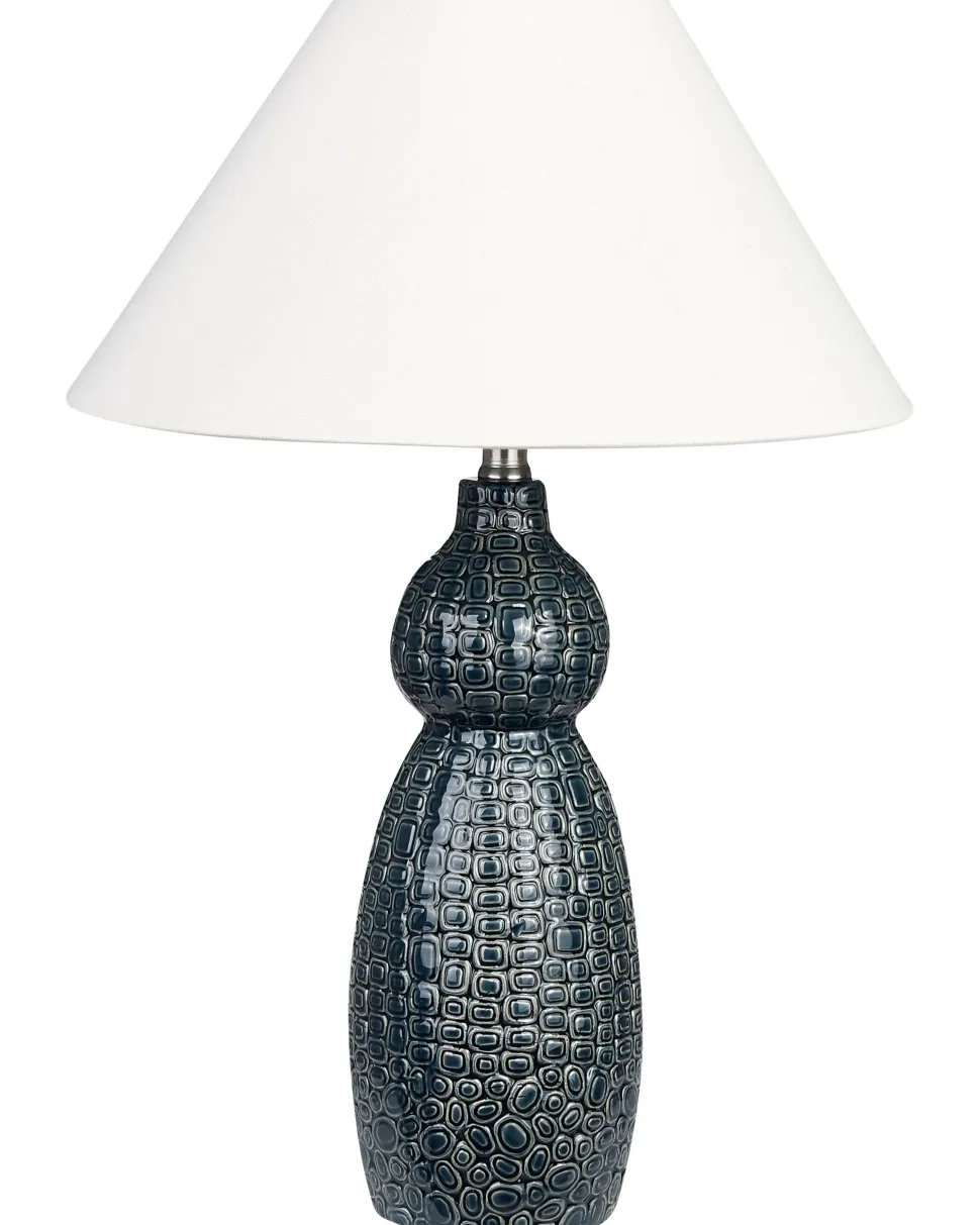 Beliani Poytavalaisin Keraaminen Valkoinen/Tummansininen Matina Shop