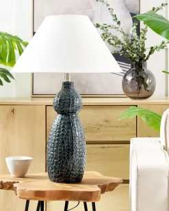 Beliani Poytavalaisin Keraaminen Valkoinen/Tummansininen Matina Shop