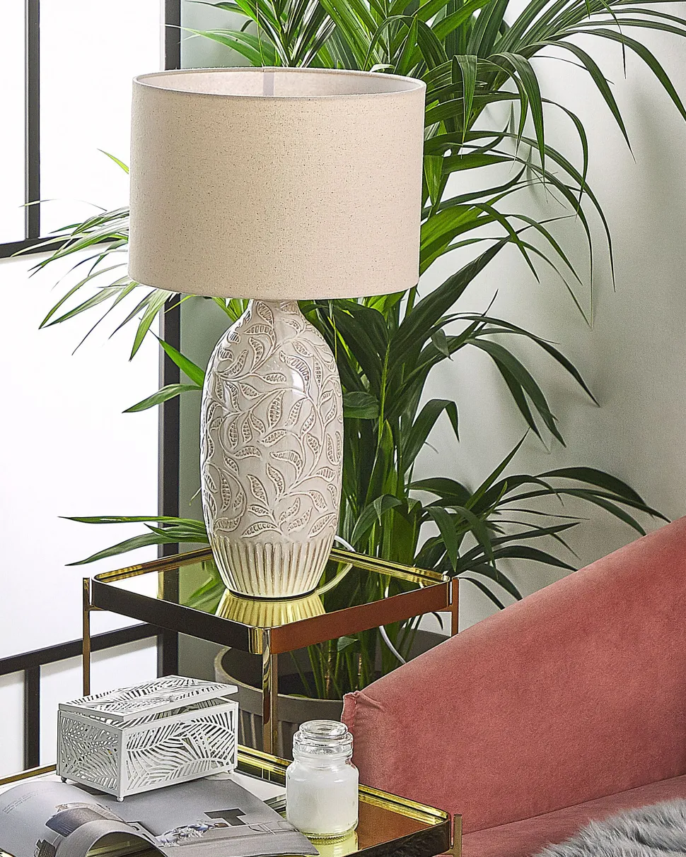 Beliani Poytavalaisin Keraaminen Beige Salza New