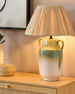 Beliani Poytavalaisin Keraaminen Vihrea/Valkoinen Limones Discount