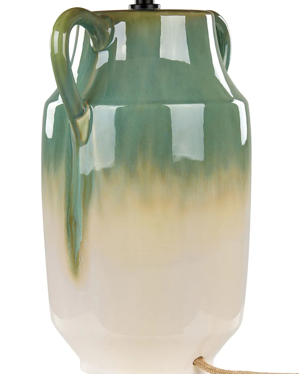 Beliani Poytavalaisin Keraaminen Vihrea/Valkoinen Limones Discount