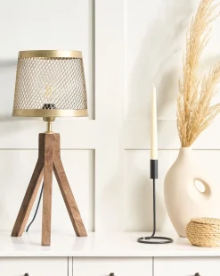 Beliani Poytavalaisin Mangopuu Tumma Puu/Messinki Beki Fashion