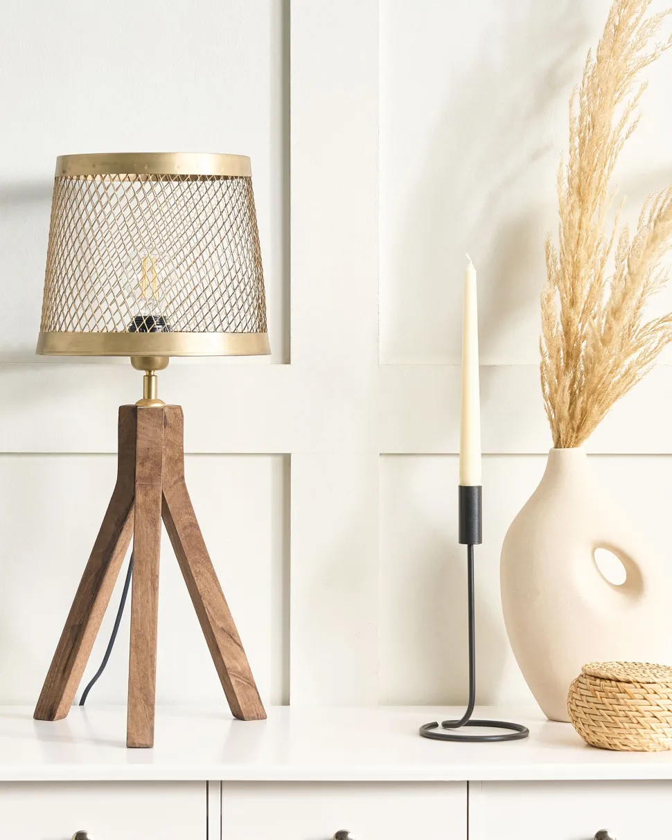 Beliani Poytavalaisin Mangopuu Tumma Puu/Messinki Beki Fashion