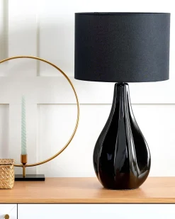 Beliani Poytavalaisin Posliini Musta Santee Cheap