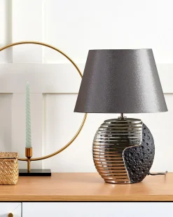 Beliani Poytavalaisin Posliini Musta/Hopea Esla Hot