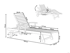 Beliani Puinen Aurinkotuoli Luonnonvalkoisella Pehmusteella Toscana Discount