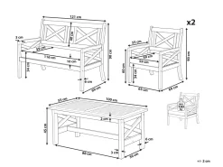 Beliani Puinen Istuinryhma Puutarhaan Sininen Baltic Best Sale