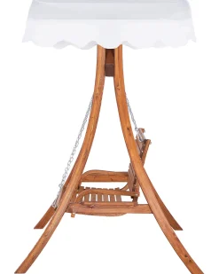 Beliani Puinen Pihakeinu Katoksella Beige Andria Best Sale