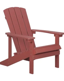 Beliani Punainen Puutarhatuoli Adirondack Store