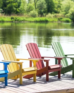 Beliani Punainen Puutarhatuoli Adirondack Store