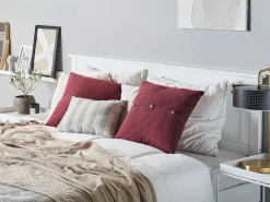 Beliani Punainen Raidallinen Kangas Koristetyyny 45 X 45 Cm Campanula Cheap