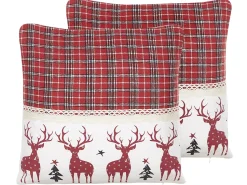 Beliani Punavalkoinen 2 Kpl Koristetyynysetti 45 X 45 Cm Robbie New