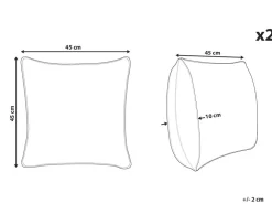 Beliani Punavalkoinen 2 Kpl Koristetyynysetti 45 X 45 Cm Robbie New