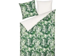 Beliani Pussilakanasetti Puuvilla Valkoinen/Vihrea 155 X 220 Cm Greenwood Cheap