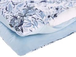 Beliani Pussilakanasetti Satiinipuuvilla Valkoinen/Sininen 155 X 220 Cm Ballard Cheap