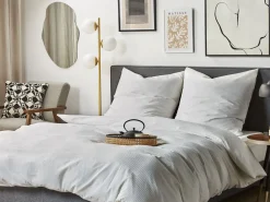 Beliani Pussilakanasetti Satiinipuuvillaa 240 X 220 Cm Valkoinen Avondale Flash Sale