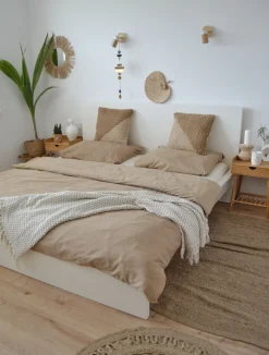 Beliani Pussilakanasetti Satiinipuuvillaa 220 X 240 Cm Beige Avondale Shop