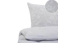 Beliani Pussilakanasetti Satiinipuuvilla Harmaa 135 X 200 Cm Morningside Hot