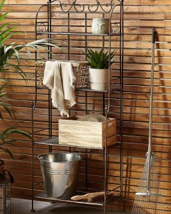 Beliani Puutarhahylly Musta Metalli Isernia Store