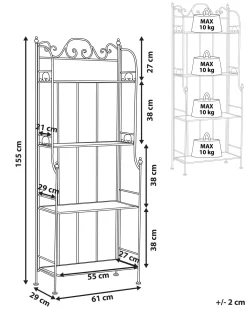 Beliani Puutarhahylly Musta Metalli Isernia Store