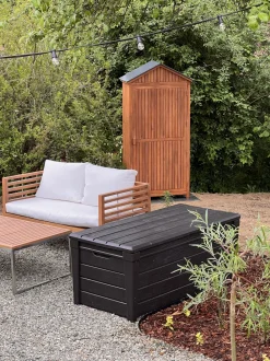 Beliani Puutarhakaappi Akasiapuu Ruskea 100 X 200 Cm Savoca Shop