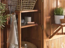 Beliani Puutarhakaappi Akasiapuu Ruskea 100 X 200 Cm Savoca Shop