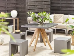 Beliani Puutarhakalustesetti 4 Hengelle Harmaa Betoniefektilla Olbia/Taranto Online