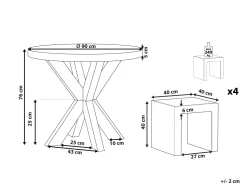 Beliani Puutarhakalustesetti 4 Hengelle Harmaa Betoniefektilla Pyorea Olbia/Taranto Online
