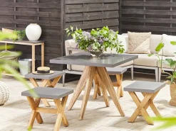 Beliani Puutarhakalustesetti Harmaa Betoniefektilla Olbia Sale