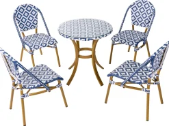 Beliani Puutarhakalustesetti 4-Istuttava Sinivalkoinen Rifreddo Sale