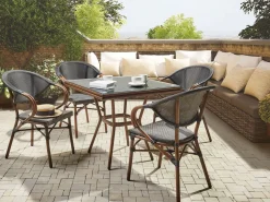 Beliani Puutarhakalustesetti 4-Istuttava Harmaa/Musta Caspri Best Sale