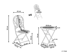 Beliani Puutarhakalustesetti Metallinen Luonnonvalkoinen Bivio Flash Sale