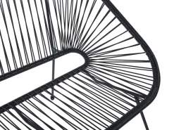 Beliani Puutarhapenkki Polyrottinki Musta 114 Cm Acapulco Cheap