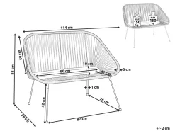 Beliani Puutarhapenkki Polyrottinki Musta 114 Cm Acapulco Cheap