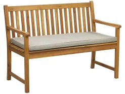 Beliani Puutarhapenkki Sertifioitu Akaasia Vaalea Puu/Ruskeanharmaa 120 Cm Vivara New