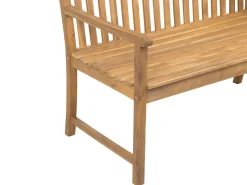 Beliani Puutarhapenkki Sertifioitu Akaasia Vaalea Puu/Ruskeanharmaa 120 Cm Vivara New