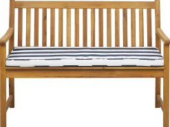 Beliani Puutarhapenkki Ymparistoa Saastavaa Akasia-Puuta 120 Cm Tummansinisella Pehmusteella Vivara Online