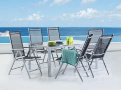 Beliani Puutarhapoyta Alumiini Musta/Hopea 160 X 90 Cm Catania Cheap