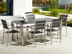 Beliani Puutarhapoyta Alumiini Musta 180 X 90 Cm Vernio Shop