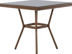 Beliani Puutarhapoyta Alumiini Tumma Puu/Musta 80 X 80 Cm Caspri Best