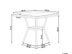 Beliani Puutarhapoyta Alumiini Tumma Puu/Musta 80 X 80 Cm Caspri Best