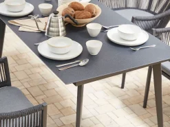 Beliani Puutarhapoyta Alumiini Tummanharmaa 140 X 80 Cm Mileto Fashion