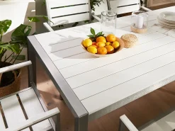 Beliani Puutarhapoyta Alumiini Valkoinen 180 X 90 Cm Vernio Outlet