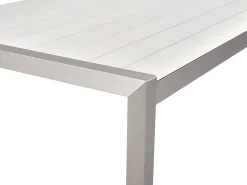 Beliani Puutarhapoyta Alumiini Valkoinen 180 X 90 Cm Vernio Outlet