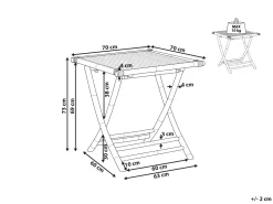 Beliani Puutarhapoyta Bambu Vaalea Puu 70 X 70 Cm Molise Best