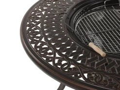 Beliani Puutarhapoyta Grillilla Alumiini Tummanruskea O 105 Cm Manfria Cheap