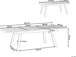 Beliani Puutarhapoyta Jatkettava Alumiini Harmaa 175/255 X 100 Cm Pereta Cheap
