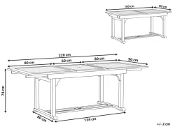Beliani Puutarhapoyta Jatkettava Akaasia Tumma Puu 160/220 X 90 Cm Toscana Cheap