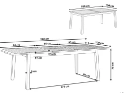 Beliani Puutarhapoyta Jatkettava Akaasia Tumma Puu 180/240 X 100 Cm Cesana Hot