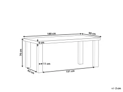 Beliani Puutarhapoyta Kuitusementti Harmaa 180 X 90 Cm Taranto Discount